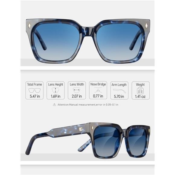 ??Polarized Sunglasses for Women: UV Protection Womens and Mens Square Shades main image 5